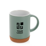 Taza de cerámica con base de corcho y color mate de 280ml Cork Base vista de impresión