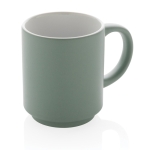 Taza de cerámica apilable de diseño en color 180ml color verde menta