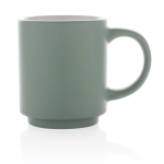 Taza de cerámica apilable de diseño en color 180ml color verde menta segunda vista