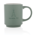 Taza de cerámica apilable de diseño en color 180ml color verde menta