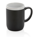 Taza de cerámica con borde blanco de 300ml White Deco color negro
