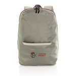 Mochila para llevar el portátil de poliéster reciclado 15,6'' color verde claro vista con logo