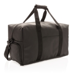 Elegante bolsa de viaje de cuero sintético con correa ajustable Smooth color negro