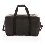 Elegante bolsa de viaje de cuero sintético con correa ajustable Smooth color negro cuarta vista