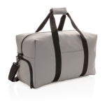 Elegante bolsa de viaje de cuero sintético con correa ajustable Smooth color gris