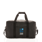 Elegante bolsa de viaje de cuero sintético con correa ajustable Smooth vista de impresión