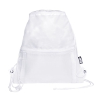 Mochila de cuerdas con bolsillo PET reciclado de colores Adventure color blanco segunda vista frontal