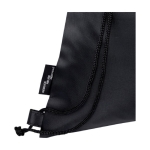 Bolsa tipo saco de RPET con cuerdas plegable y bolsillo frontal color gris vista detalle 2