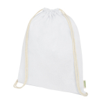 Mochila de cuerdas de algodón orgánico de 140 g/m2 Pure Max color blanco