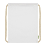 Mochila de cuerdas de algodón orgánico de 140 g/m2 Pure Max color blanco tercera vista frontal