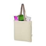Bolsas con logo recicladas de asas arco iris 180 g/m2 Tote Rainbow color natural segunda vista