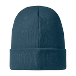 Elegante gorro de invierno para publicidad  Elevate Irwin color azul cian tercera vista trasera