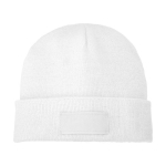 Gorro publicitario con parche para imprimir Gorro Elevate Boreas color blanco segunda vista frontal