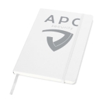 Libreta termograbada con bolsillo A5 hojas a rayas JournalBooks Classic color blanco vista impresión serigrafía