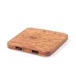 Cargador sin cables de coco 2100 mAh con 2 salidas USB Coco color natural cuarta vista