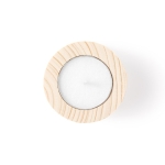 Velas personalizadas de aroma a vainilla con base de madera Base color natural tercera vista