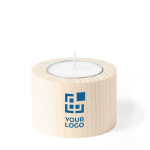 Velas personalizadas de aroma a vainilla con base de madera Base vista principal