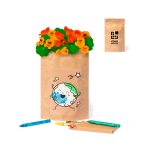 Maceta con semillas de capuchina y ceras para colorear Kids Colors vista principal