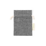 Bolsa de algodón reciclado cierre de cordón 120 g/m2 Little Presents color negro primera vista