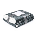Manta con decoración navideña con copos de nieve 380 g/m2 color gris primera vista