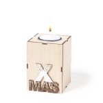 Vela de Navidad con aroma vainilla de madera Merry Christmas color natural