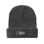 Gorro de material acrílico elástico con etiqueta personalizada vista principal