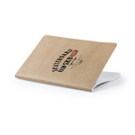 Libreta ecológica personalizada con bolsillo A5 hojas a rayas color natural tercera vista