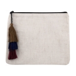 Neceser de cáñamo con borlas decorativas 200 g/m2 Hemp color natural primera vista