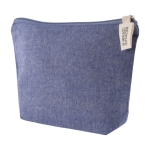 Neceseres publicitarios de algodón reciclado 140 g/m2 Tetiaroa color azul tercera vista