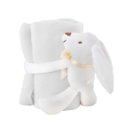 Manta infantil sujetada por peluche en forma de conejo blanco Rabbit color blanco primera vista