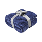 Manta con dos lados distintos aterciopelada y sherpa Rainy Day color azul primera vista