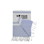 Pareo de algodón reciclado personalizado de 160 g/m2 Pareo Tahiti color azul vista principal