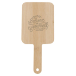 Espejo de mano rectangular de bambú de gran tamaño color madera cuarta vista