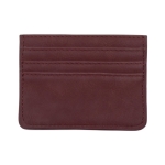 Tarjetero promocional de polipiel con 3 bolsillos y protección RFID color burdeos primera vista