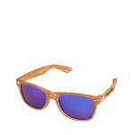 Gafas de sol publicitarias de plástico con efecto madera WestSide color marrón vista principal