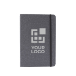 Libreta de tapa dura de cuero reciclado A5 hojas a rayas Leather Reuse color negro vista principal