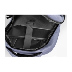 Mochila de poliéster RPET con salida USB y múltiples bolsillos Meeting color azul quinta vista