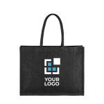 Bolsa personalizada de yute resistente en color negro Jute Black color negro vista principal