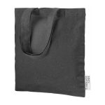 Bolsa de algodón para eventos con asas de 30 cm 120 g/m2 Tote Small color negro cuarta vista