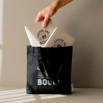 Bolsa de algodón para eventos con asas de 30 cm 120 g/m2 Tote Small color negro quinta vista