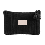Neceser de terciopelo con costuras verticales 325 g/m2 Velvet color negro primera vista
