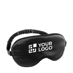 Antifaz de satén con tacto suave para relajarse con logotipo Satin color negro vista principal
