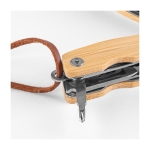 Multiherramienta para regalar fabricada en acero y madera Bamboo color natural vista detalle 5