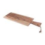 Tabla de cocina rectangular de acacia con mango y logotipo Bread color natural primera vista