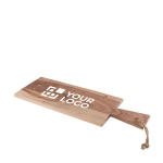 Tabla de cocina rectangular de acacia con mango y logotipo Bread vista principal