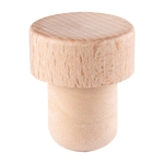 Tapón para botella de vino de madera con logotipo impreso Beech color natural primera vista