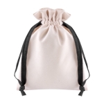 Bolsa de presentación en terciopelo con cordones Velvet Treasure color natural primera vista