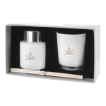 Set aromático de difusor de 50ml y vela perfumada Wellness color blanco cuarta vista