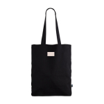 Bolsa negra de algodón comercio justo 280 g/m2 Cliff Black FairTrade color negro quinta vista