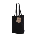 Bolsa negra de algodón comercio justo 280 g/m2 Cliff Black FairTrade tercera vista